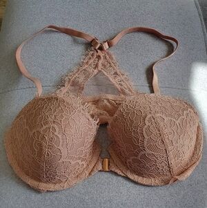 Lace Halter Bralette in Soft Beige